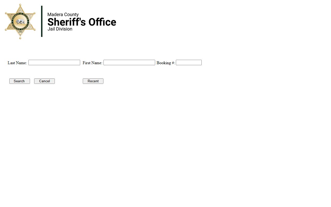 Madera County Sheriff Inmate Inquiry for released inmates
