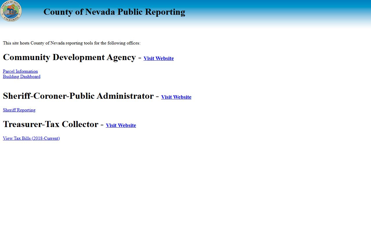 Nevada County In Custody Report for searching released inmate records