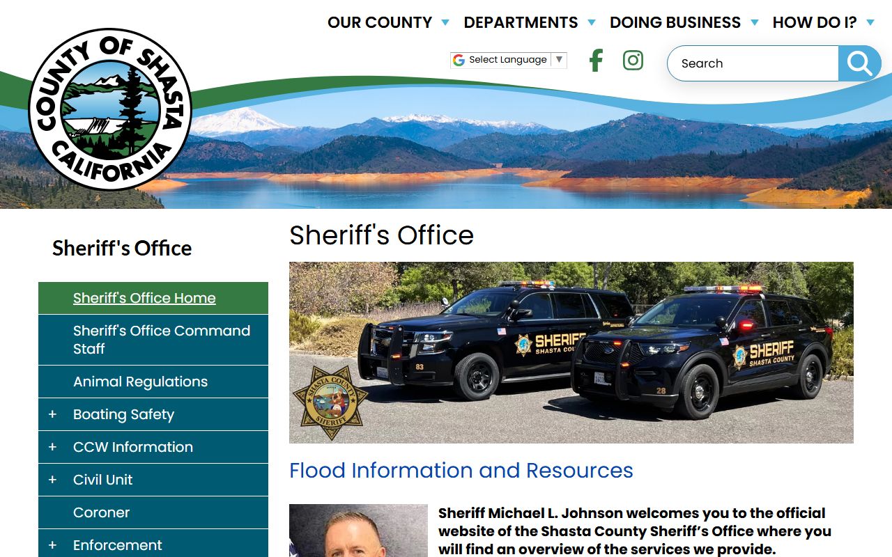 Shasta County Sheriff portal for released inmate search