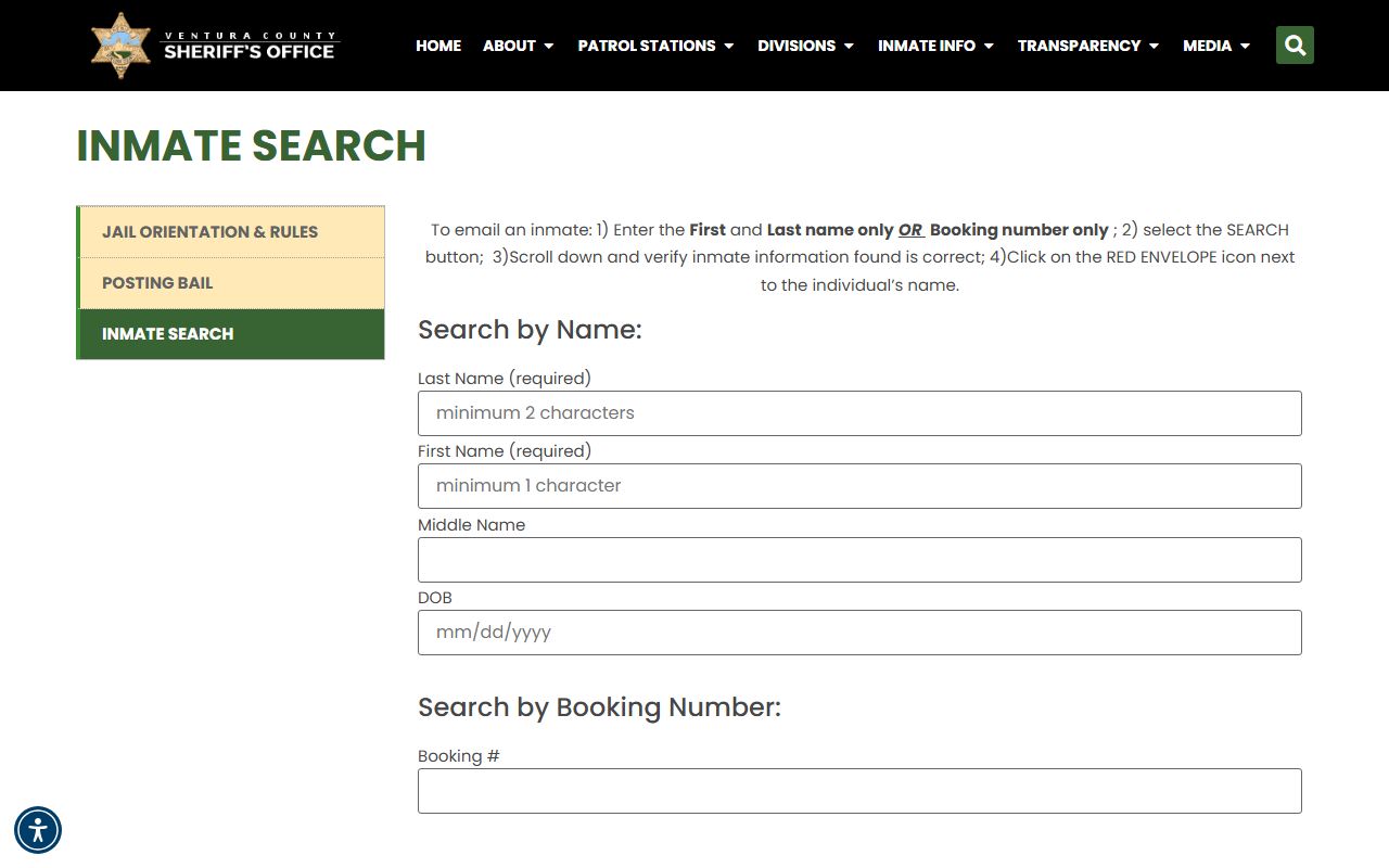 Ventura County Sheriff inmate search tool for released inmates